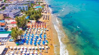 Greece Crete Stalida (Stalis) flight over the beach 4K