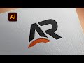 How to Create Letter Logo in Adobe Illustrator Tutorial - Design Letter AR Logo in Adobe Illustrator