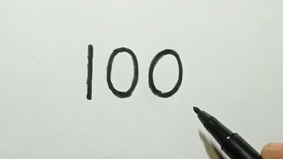 How To Draw Owl With Number 100 Easy Drawing || Owl Drawing Step By Step || Owl Drawing Easy