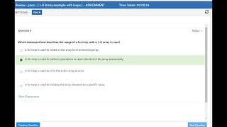 Quiz 19 -  1-D Array example with loops - Kodnest Dream Factory 2024 - Java Full Stack Development