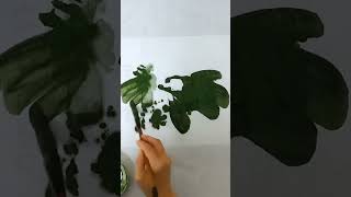 剩颜料拿来玩儿泼彩，一滴也不能浪费。 #才艺 #art #chineseart #paintingtutorial #tutorial