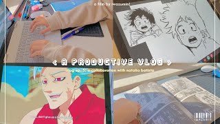 a productive vlog 📝 : unboxing manga, binging anime, \u0026 stu(dying) ! [ collab w/ natalia batista ]