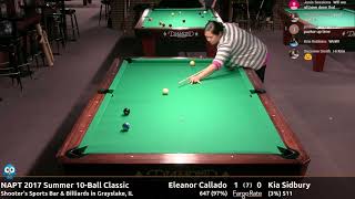 Eleanor Callado vs Kia Sidbury - NAPT 2017 Summer 10-Ball Classic