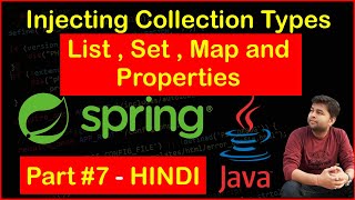 How to inject collection types List , Set , Map and Properties | Spring Tutorial
