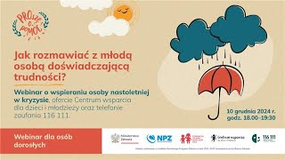 Webinar „Jak rozmawiać z młodą osobą doświadczającą trudności?”