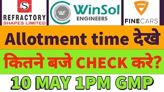 Winsol engineers ipo allotment status🤑winsol ipo allotment🔥refractory ipo allotment status🔥allotment