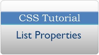 CSS Tutorial 23 - List properties