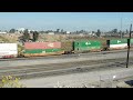 up 7039 leads westbound intermodal train passes through west colton yard