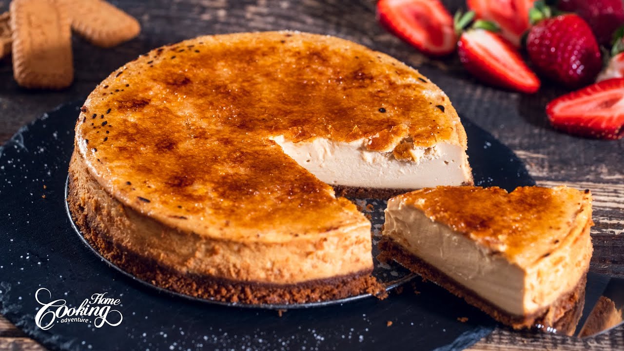 Biscoff Crème Brûlée Cheesecake - Baked Speculoos Cheesecake Recipe ...