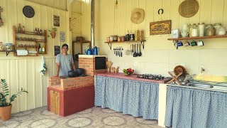 COZINHA RÚSTICA COM FOGÃO A LENHA NO SÍTIO! VEJA A DECORAÇÃO, MAIS UMA OBRA CONCLUÍDA.