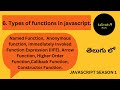 Types of functions in javascript || How named, anonymous, Arrow, IIFE, Higher Order functions work?