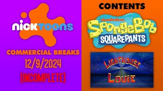 Commercials || Nicktoons || December 9, 2024 (INCOMPLETE)