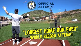GUINNESS WORLD RECORDS™ attempt for the FARTHEST BASEBALL EVER HIT | backed by @justbats