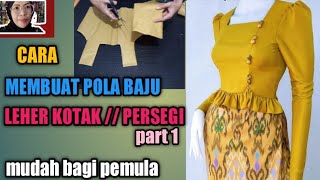 CARA MEMBUAT POLA BAJU LEHER KOTAK //PERSEGI