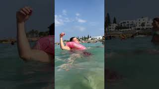 Pink Lifebuoy and a man #funny #fitness #beach