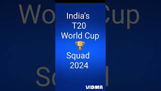 India squad for T20 World Cup 2024 🏆 #youtubeshorts #shorts#cricket #trending #viral #ytshorts #ipl
