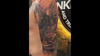 Sleeve With Grim Reaper Tattoo At Inked In Asia Tattoo Studio Patong Phuket Thailand