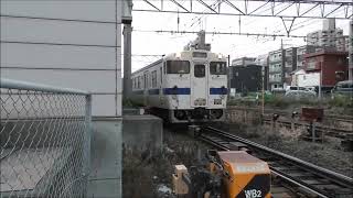 JR九州　鹿児島車両センターから キハ47 鹿児島中央駅～慈眼寺駅（347D　47 8072+47 9075　宮田踏切　撮影日2024 10 29