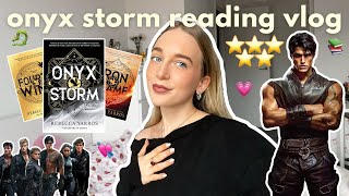 read onyx storm with me 🐉 + waterstones release party! 🖤⭐️