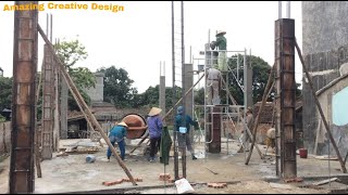 How To Build Reinforced Concrete Pillars Fast And Strong - Building House Step By Step