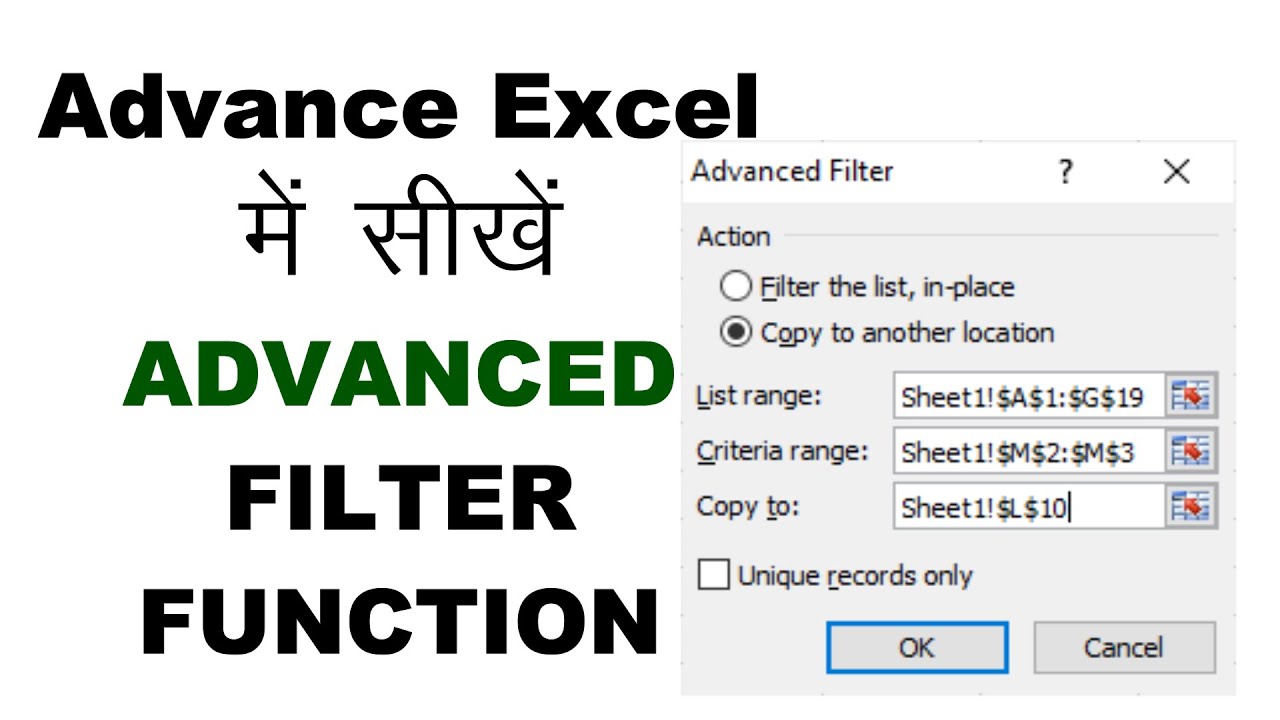 How To Use Dynamic Advance Filter Tutorial In Advance Excel | MS Excel ...