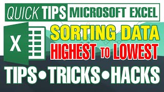 Excel Tutorial: How to SORT DATA GRADEs from HIGHEST to LOWEST