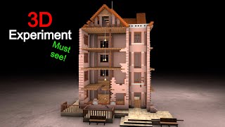 Post-War Building vs. Quake Experiment (3D collapse simulation)