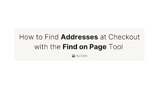 How to Find Addresses at Checkout with the \