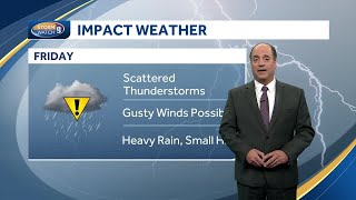 Video: Scattered thunderstorms possible