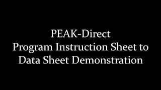 PEAK-Direct Program Sheet to Data Sheet
