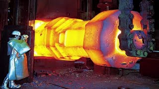 Extreme Dangerous Biggest Hydraulic Forging Hammer Processing Factory Heavy Technology Machines Work