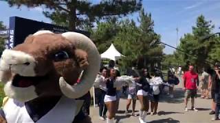 The Bomparts and the RAMS cheerleaders at training camp LA