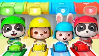 Colorful Cars Race | Learn Colors with Cars | Car Garage | Nursery Rhymes \u0026 Kids Songs | BabyBus