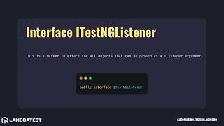 org testng Interface ITestNGListener with examples