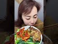 delicious chinese food eating show 😋 fried pork with vegetables fried chicken and green vegetables