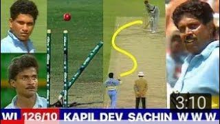 india Vs west indies 1991 odi Highlights |shocking Bowling By Kapil Dev SRINATH And SACHIN