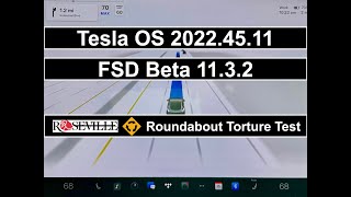 Tesla - FSD Beta 11.3.2 - Roundabout Torture Test