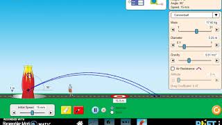 angle vs range phet lab