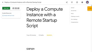 Deploy a Compute Instance with a Remote Startup Script GSP301