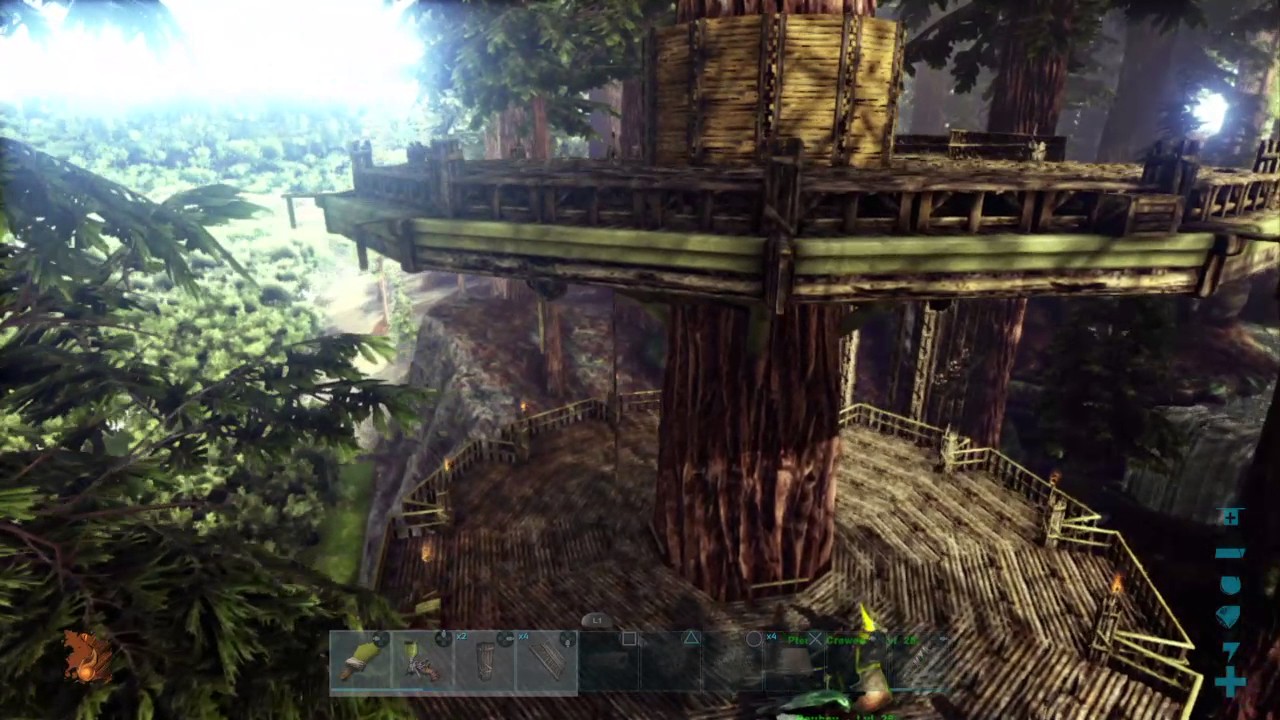 ARK: Survival Evolved - Redwoods Tree Base Build PS4 - YouTube