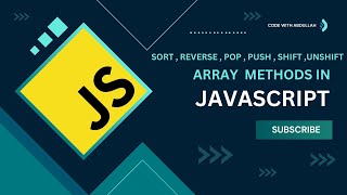 Array methods in javascript | sort , reverse , pop , push , shift , unshift | Javascript #array