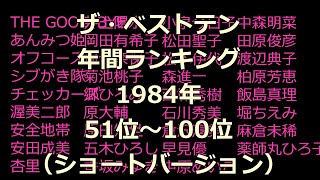 ザ・ベストテン　年間ランキング　1984年　51位～100位　（ショートバージョン）