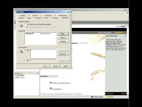 Adding an email signature in Outlook Express 6 Adding an email signature in Outlook Express 6