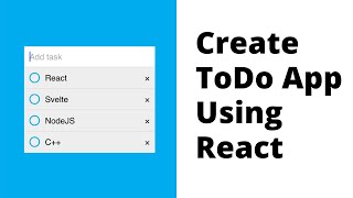 Create Simple TODO App using React | HTML, CSS & JavaScript