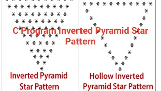 C Program Inverted Pyramid Star Pattern !! C Program Hollow Inverted Pyramid Star Pattern