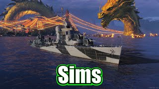 Meet The Sims! Tier 6 American Destroyer (World of Warships Legends Xbox Series X) 4k