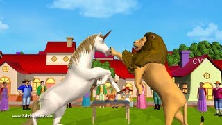 The Lion and the Unicorn -3D Animation English Nursery rhyme for children