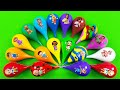 Rainbow SLIME: Looking Pinkfong, Cocomelon, Numberblocks, Alphablocks Water Drop, Eggs, Bones... Mix