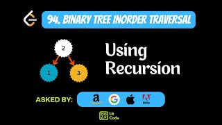 Binary Tree Inorder Traversal with Explanation - Leetcode 94 - Python #python #binarytree #traversal