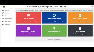 Expense Management System in PHP with Source Code - Code Camp BD #phpproject #sourcecode